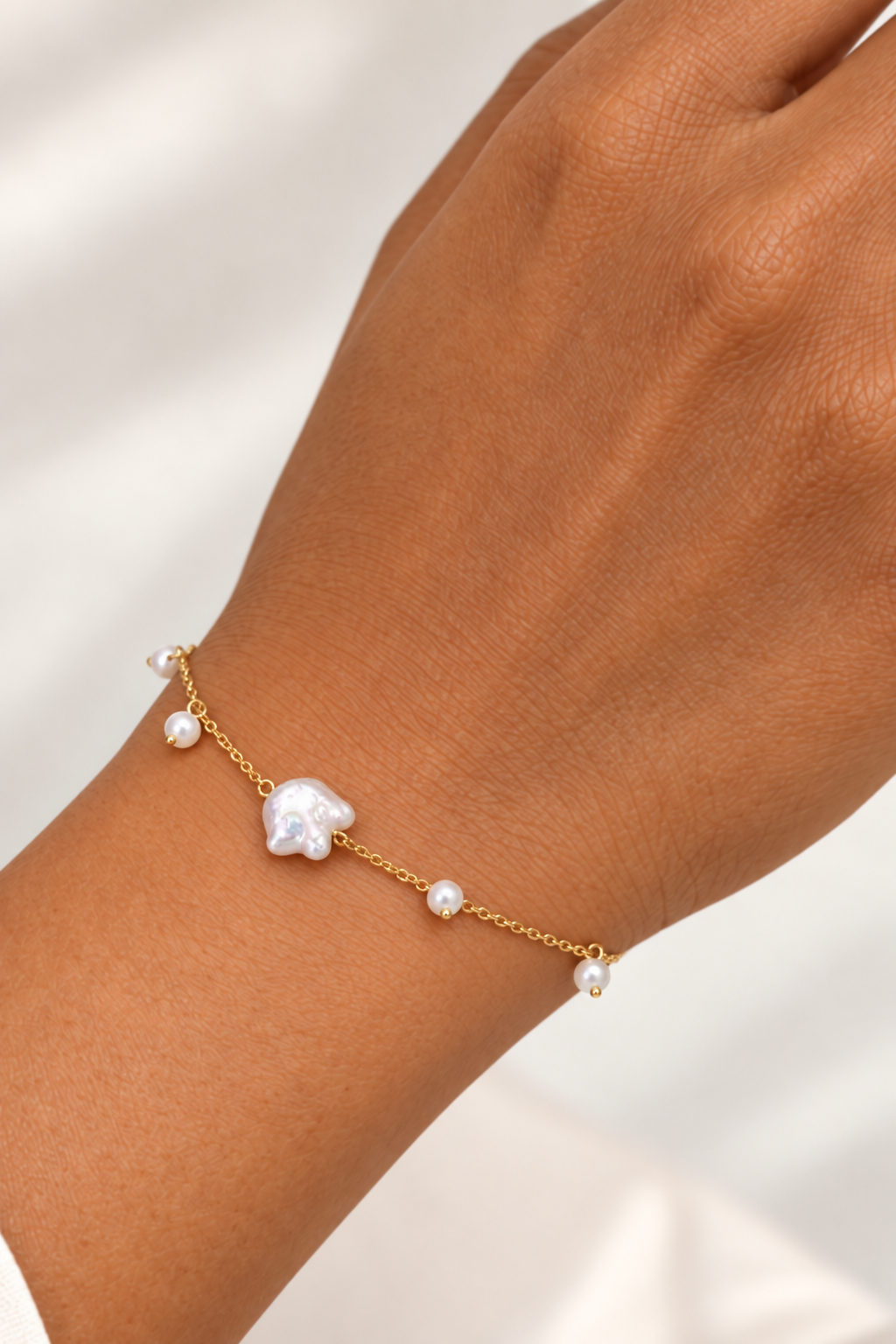 Baroque Pearl Bracelet | Gold Vermeil Chain – BrevadoHQ