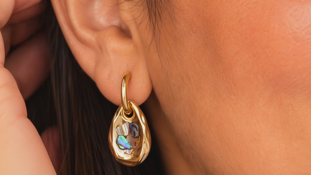 Shell Mosaic Convertible Hoops | Brevado